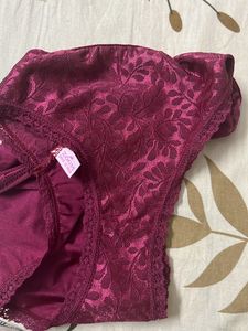 Lace Trimmed Purple Panties Set
