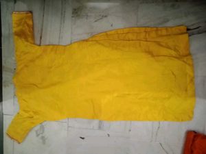 Yellow Kurta Set with Maroon Pants