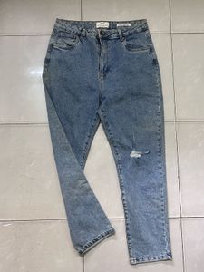 blue denim jeans straight fit