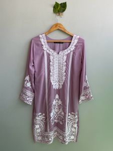 Lilac Color Pakistani Embroidered 2 Piece Suit Set