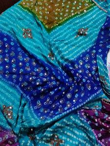 Embellished Bandhani Silk Georgette Dupatta