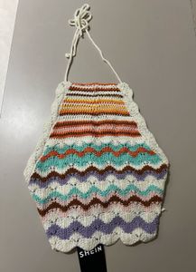 Crochet Halter Neck Tank Top