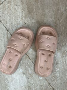 Chic Pink Platform Slides