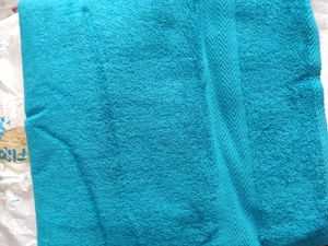 Teal Herringbone Cotton Towel