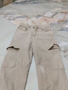 Trendy Beige Cargo Pants