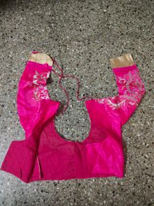 Price dropped Teal Saree  Pink Border with blouse