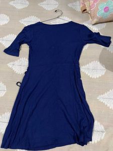 Navy Blue Wrap Dress