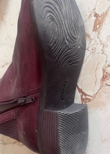Clarks Burgundy Ankle Boots