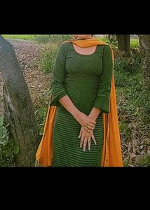 Elegant Green & Orange Kurta Set