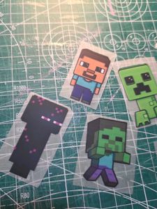 Minecraft Character Iron-On Stickers Set of 5
