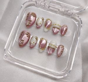Bridal Cat Eye Press-On Nails