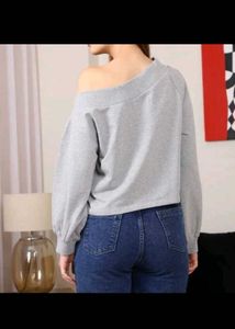 Gray Off-Shoulder sweatshirt