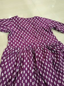 Elegant Purple Block Print Kurta