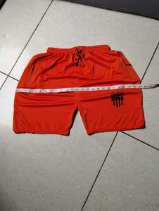 Orange Athletic Shorts with Zippers