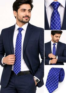 Stylish Blue Plaid Men's Tie
