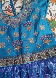 Beautiful Blue Long frock with dupatta 😍  for gir
