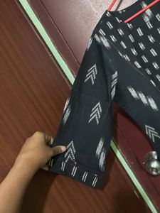 Black Ikat Kurta Set with Dupatta