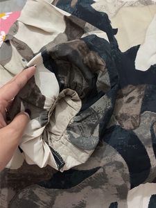 Abstract Print Button-Up Blouse
