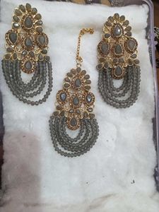 Elegant Grey Bead Jewelry Set