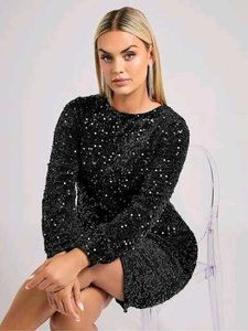 Sparkling Sequin Black Dress