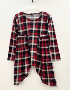 Red Checked Tunic Top