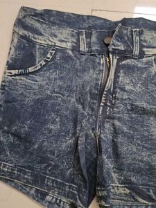 Acid Wash Denim Shorts