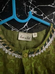 jacquard detailed fit flare top with dhoti 4-5 yrs