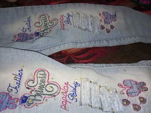 Girls Jeans with Cute Embroidery