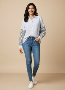 Chic Striped Button-Up Shirt