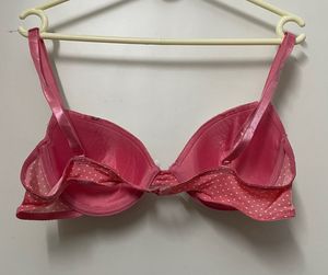 Pink Polka Dot Padded Underwire Bra