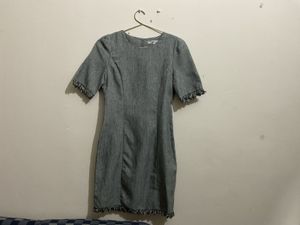 Gray Fringed Dress