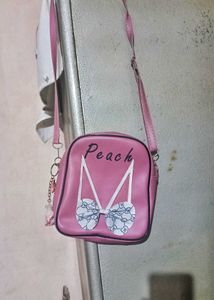 Cute Pink Peach Crossbody Bag