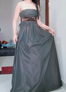 Imported Black Gown With Brown Shining