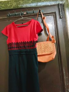 Chic Red & Black Lace dicikies  dress bag free