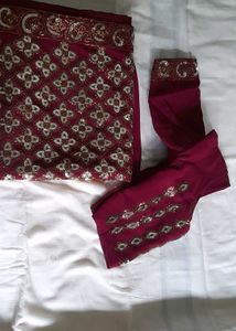 Embroidered saree Set