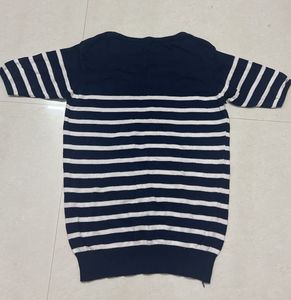 Navy &amp; White Striped Sweater
