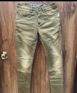 Olive Green Denim Jeans