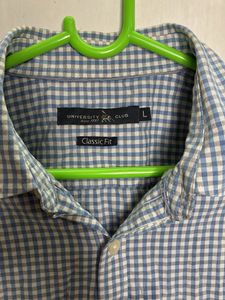 Men's Blue Gingham Check Shirt