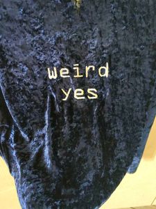 Velvet "Weird Yes" Mock Neck Top