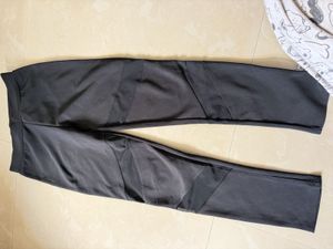 Stylish Black Mesh Detail Pants