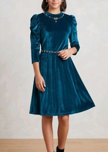 Teal Velvet Birthday Dress(NEW)