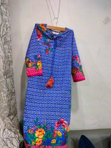 BIBA Blue Floral Print Kurta