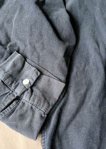 velvet Dark Blue Casual Button-Up Shirt