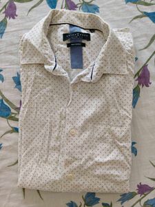 Men Dotted White Shirt