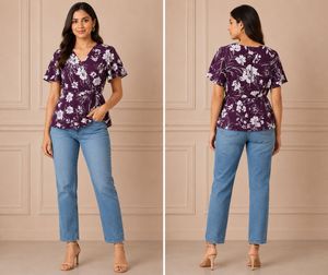 Chic Floral Wrap Top
