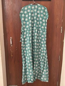 Cotton Open Gown with Belt