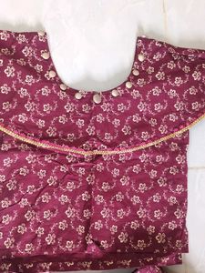 Maroon Floral Print Lehenga Choli Set