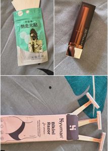 Maybelline Lipstick, Bikini Razor , Body Tape