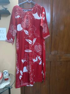 Red Pomegranate Print Kurta