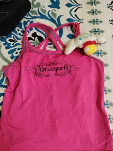 y2k Pink Racerback Graphic Tank Top